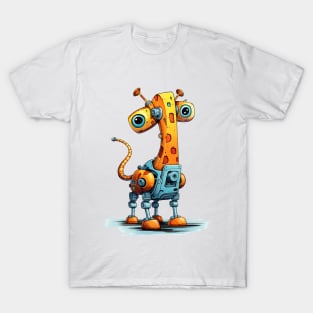 Cartoon giraffe robots. T-Shirt, Sticker. T-Shirt